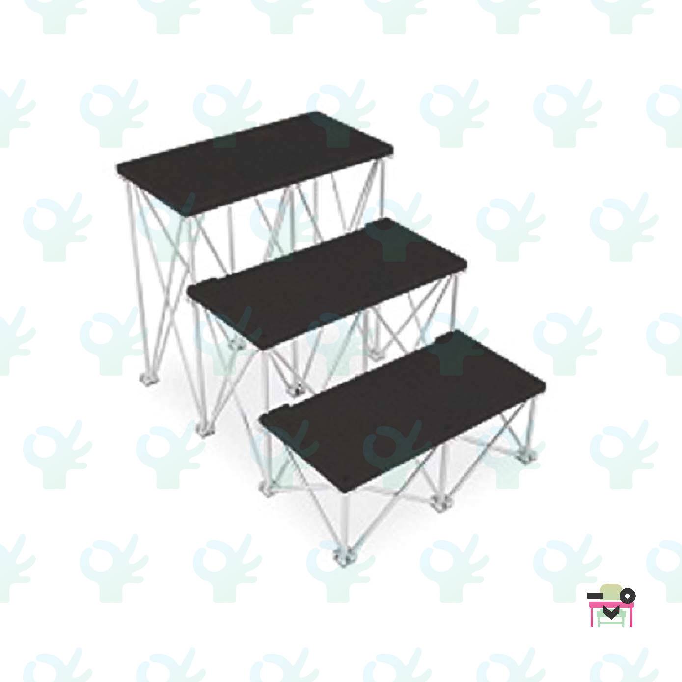 QUIK STEP ASSEMBLED SIZE 60CM X 60CM X 90CM 3 STEPS GREY/BLACK WPQS233G/WPQS233BK